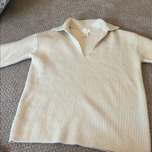 H&M Cream Ribbed Sweater